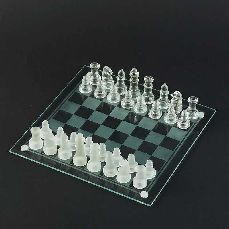Jeu D’Échec En Verre Transparent