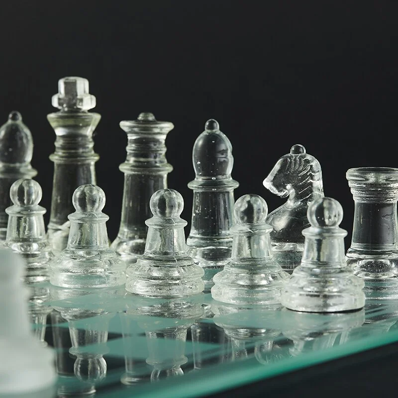 Jeu D’Échec En Verre Transparent