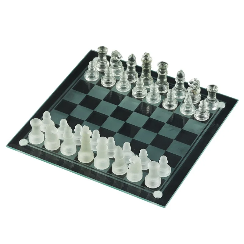 Jeu D’Échec En Verre Transparent